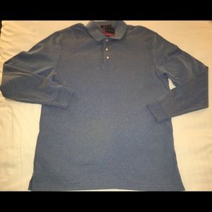 Lands End LS Men’s Blue Performance Polo Shirt L